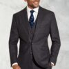 Tailored Fit Wells Charcoal Wool Blend Suit Jacket