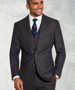 Tailored Fit Wells Charcoal Wool Blend Suit Jacket