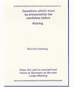 West End Working Raising Card