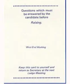 West End Working Raising Card
