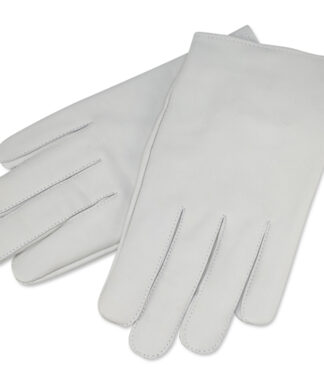 White Kid Skin Leather Gloves
