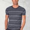 Willis Pure Cotton Navy Herringbone Hoop T-Shirt