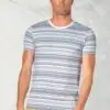 Willis Pure Cotton White Herringbone Hoop T-Shirt