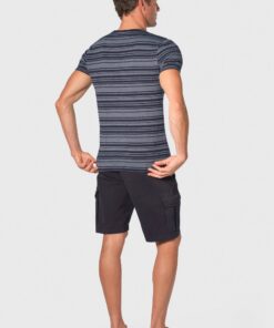 Alternative view of Willis Pure Cotton Navy Herringbone Hoop T-Shirt