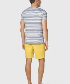 Alternative view of Willis Pure Cotton White Herringbone Hoop T-Shirt