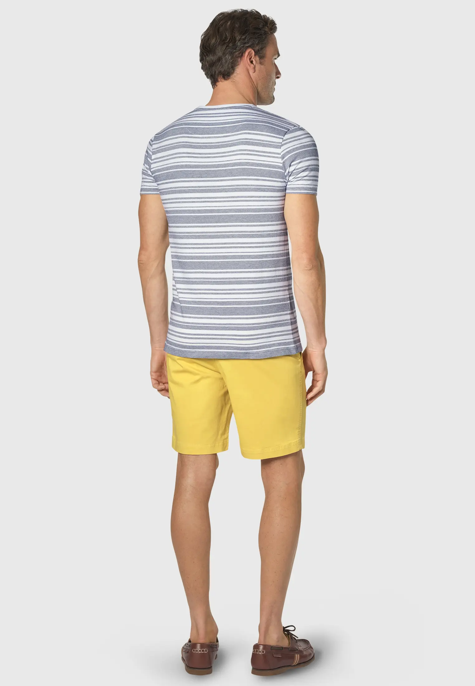 Willis Pure Cotton White Herringbone Hoop T-Shirt - Image 2