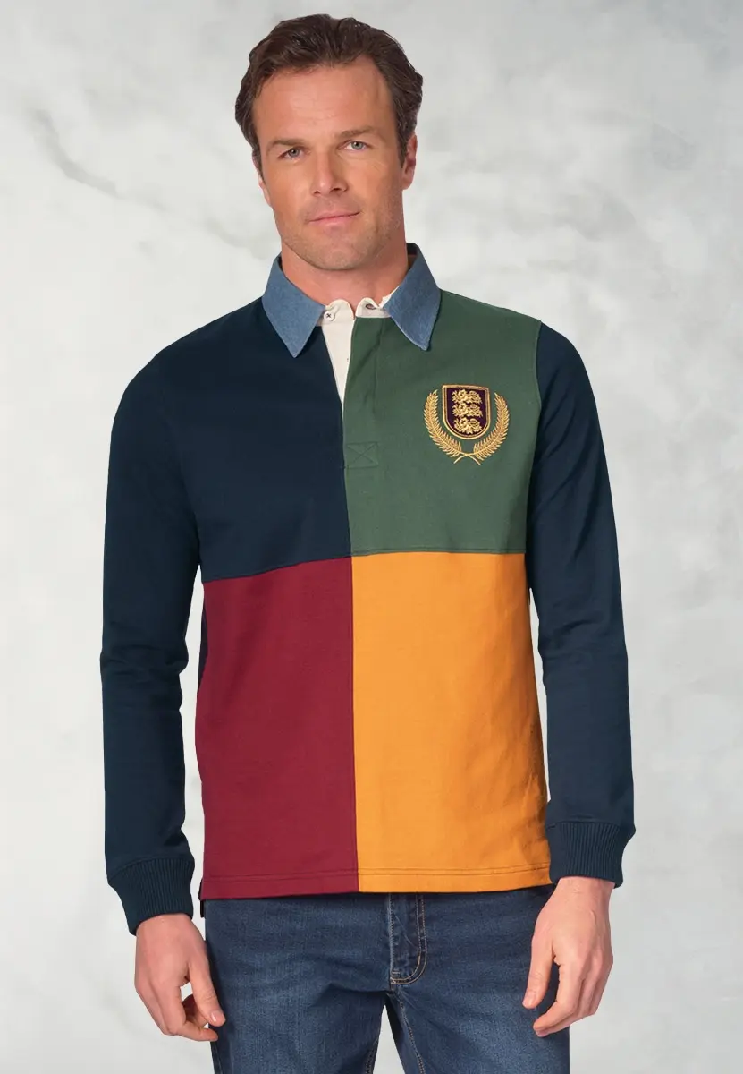 Wyre Navy, Wine and Forest Harlequin Rugby Shirt