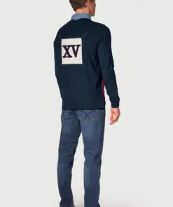 Alternative view of Wyre Navy, Wine and Forest Harlequin Rugby Shirt